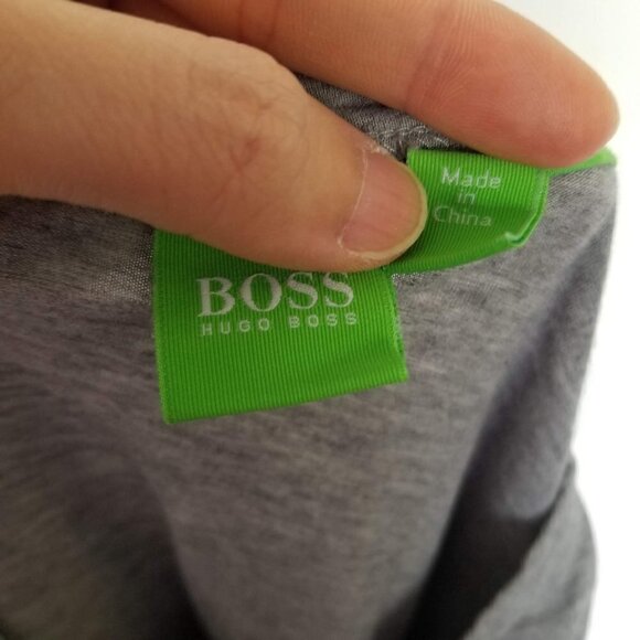 Hugo Boss Men Heather Gray Long Sleeve Jersey Top - Picture 9 of 13